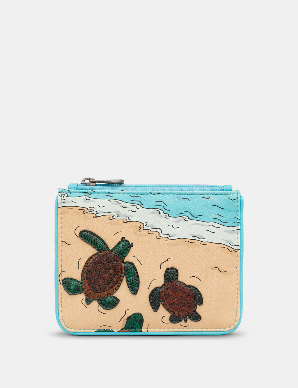 Turtle Beach Zip Top Leather Purse