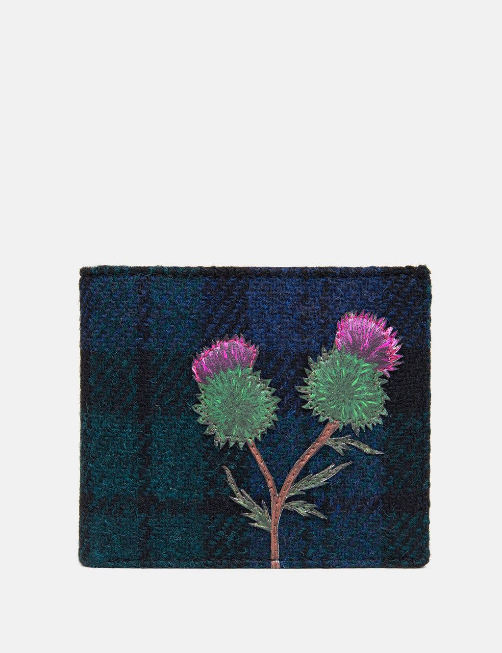 Highland Thistle Harris Tweed Leather Wallet