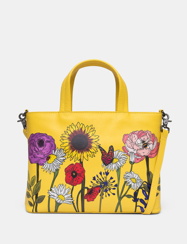 Wildflowers Leather Multiway Grab Bag