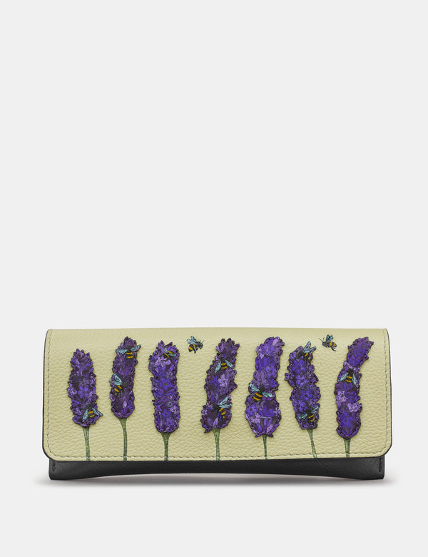 Bees Love Lavender Black Leather Glasses Case