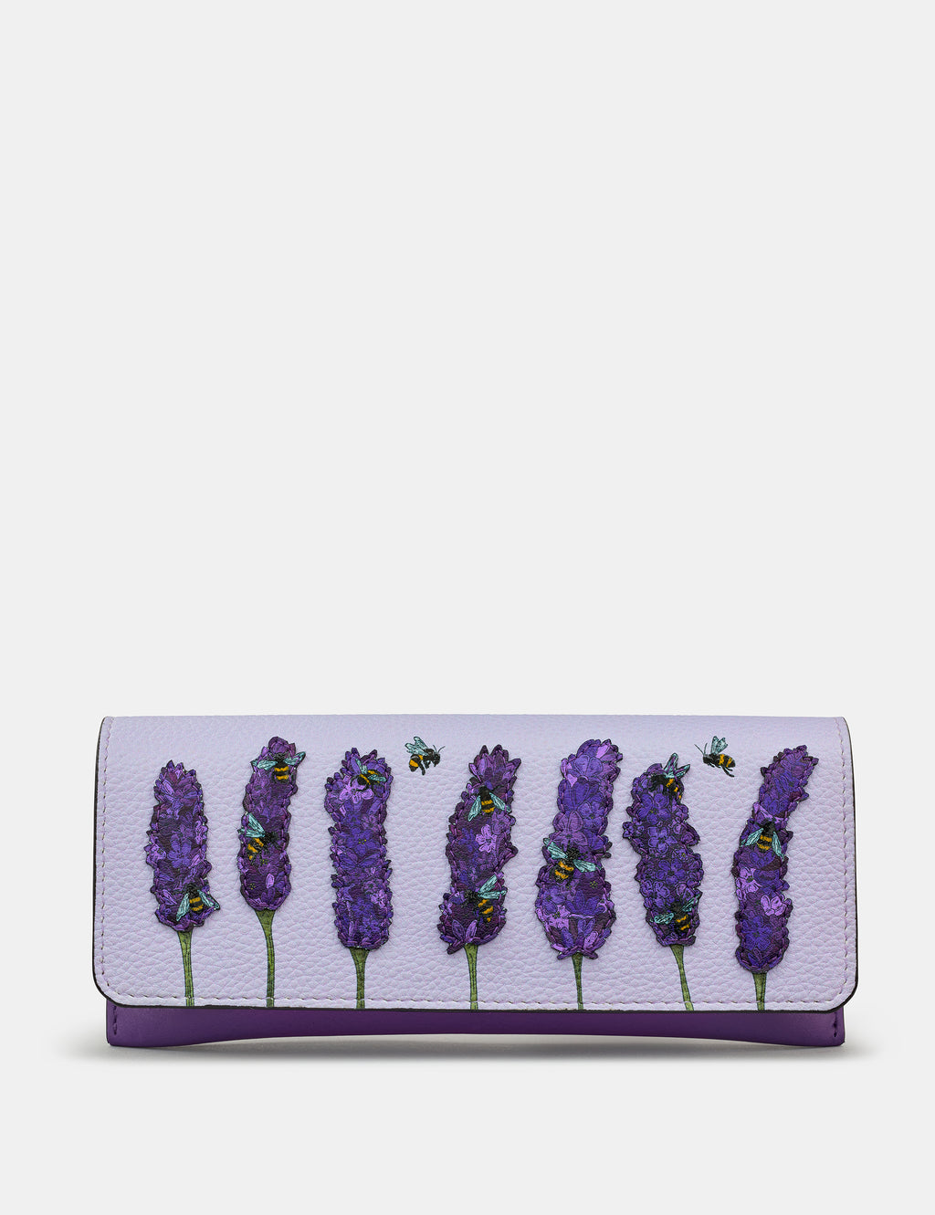 Bees Love Lavender Plum Leather Glasses Case