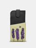 Bees Love Lavender Black Leather Glasses Case with Tab