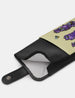 Bees Love Lavender Black Leather Glasses Case with Tab