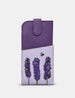 Bees Love Lavender Plum Leather Glasses Case with Tab