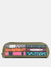Jane Austen Bookworm Library Zip Top Olive Leather Pouch Pencil Case