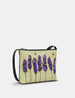 Bees Love Lavender Black Leather Cross Body Bag