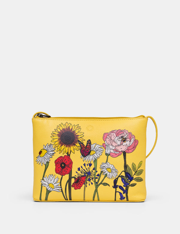 Wildflowers Leather Cross Body Bag