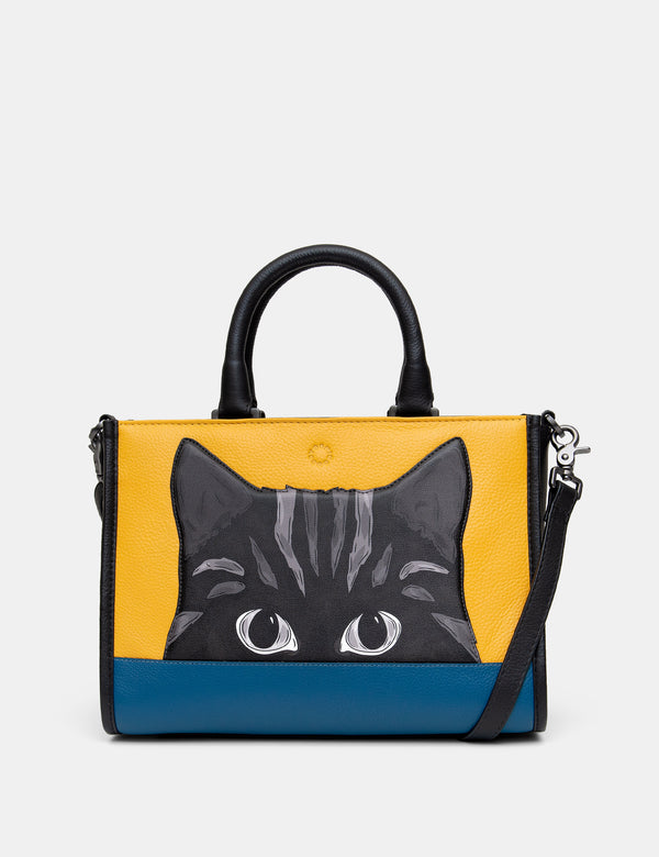 Cat Colour Block Leather Multiway Grab Bag