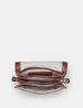 Brown Bookworm Triple Gusset Leather Flap Over Bag