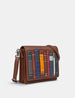 Brown Bookworm Triple Gusset Leather Flap Over Bag