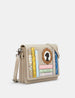 Jane Austen Grey Bookworm Triple Gusset Leather Flap Over Bag