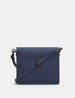 Jane Austen Navy Bookworm Triple Gusset Leather Flap Over Bag