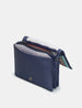 Jane Austen Navy Bookworm Triple Gusset Leather Flap Over Bag