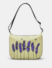 Bees Love Lavender Black Leather Hobo Bag