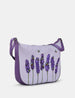 Bees Love Lavender Plum Leather Hobo Bag
