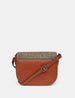 Highland Cow Flap Over Harris Tweed Leather Cross Body Bag