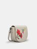 Petals and Feathers Hummingbird Flap Over Leather Cross Body Bag