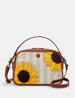 Sunflower Bloom Leather Mulitway Cross Body Bag