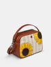 Sunflower Bloom Leather Mulitway Cross Body Bag