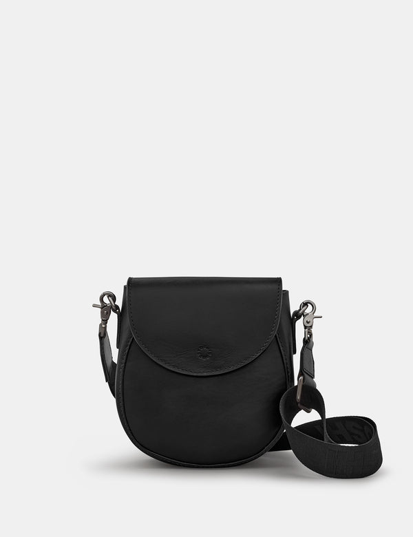 Chawton Black Leather Cross Body Satchel Bag