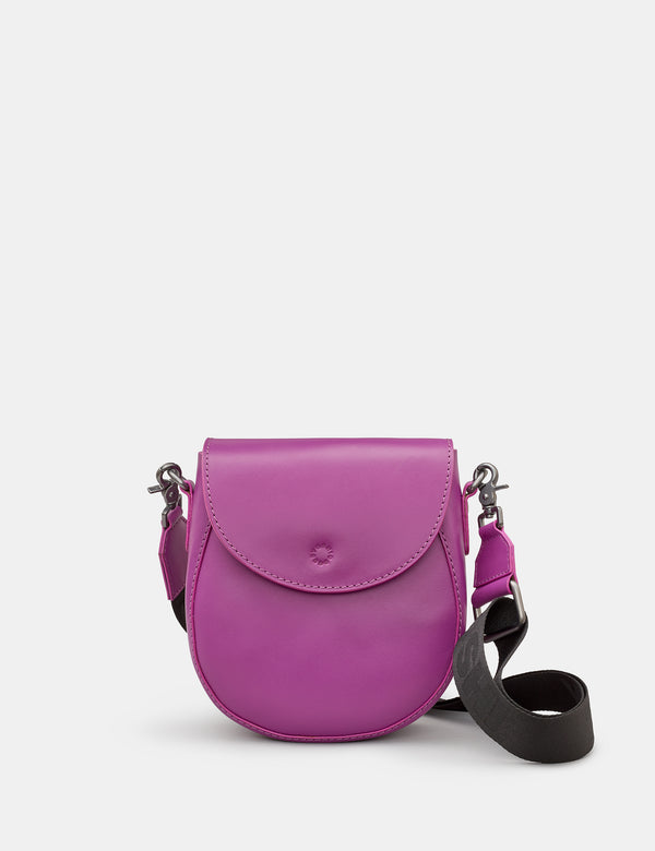 Chawton Purple Leather Cross Body Satchel Bag