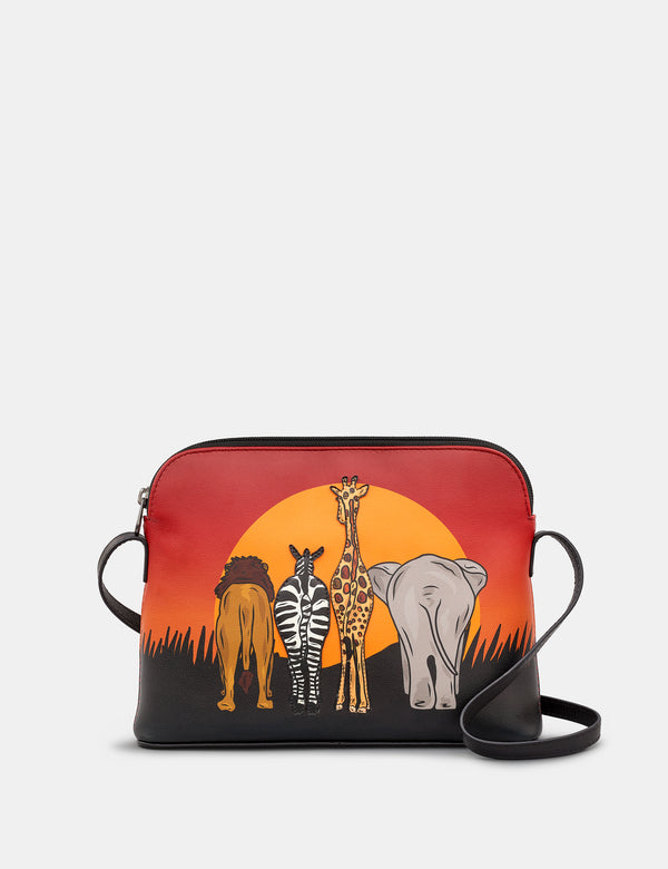 On Safari Leather Cross Body Bag