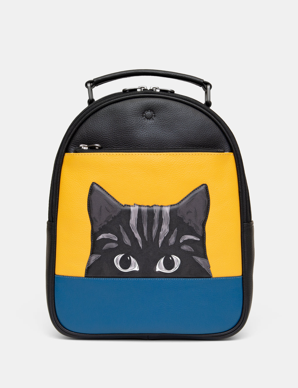 Cat Colour Block Leather Backpack