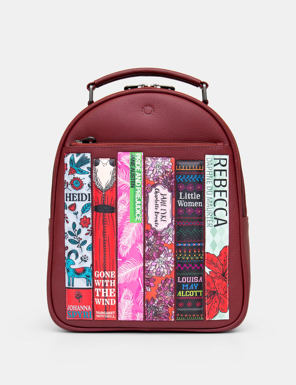 Cherry Red Bookworm Leather Backpack