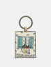 Country Cottage Window Leather Keyring