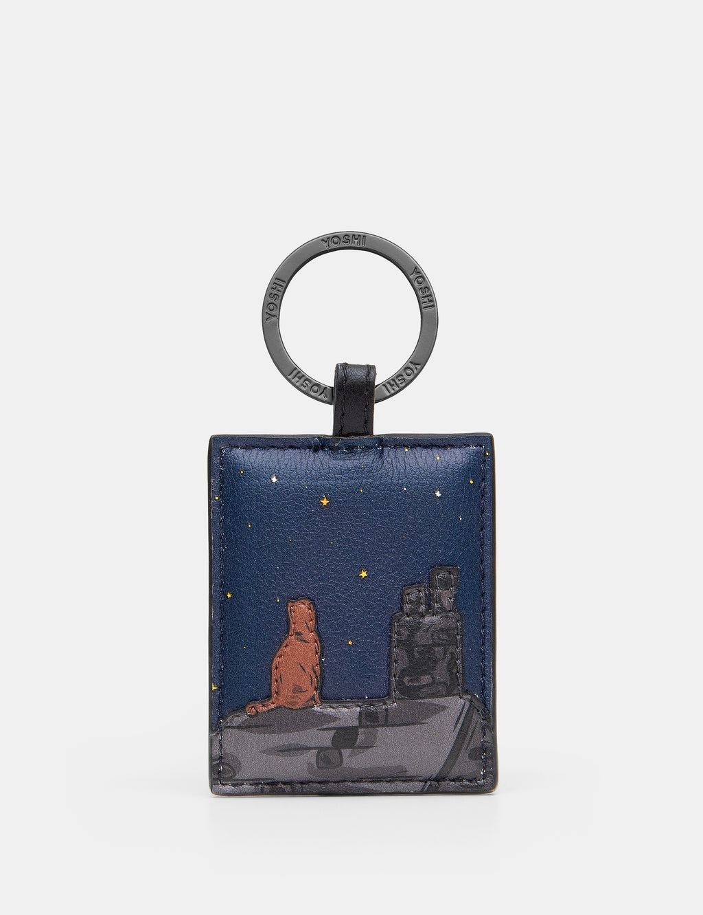 Stargazing Cats Leather Keyring