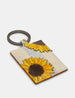 Sunflower Bloom Leather Keyring