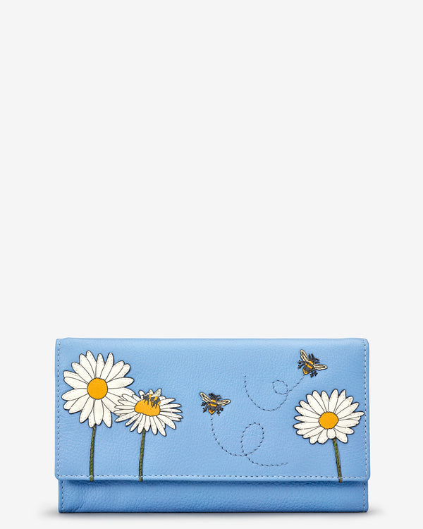 Bee Happy Flap Over Leather Purse