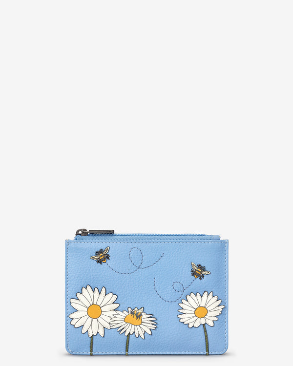 Bee Happy Zip Top Leather Purse