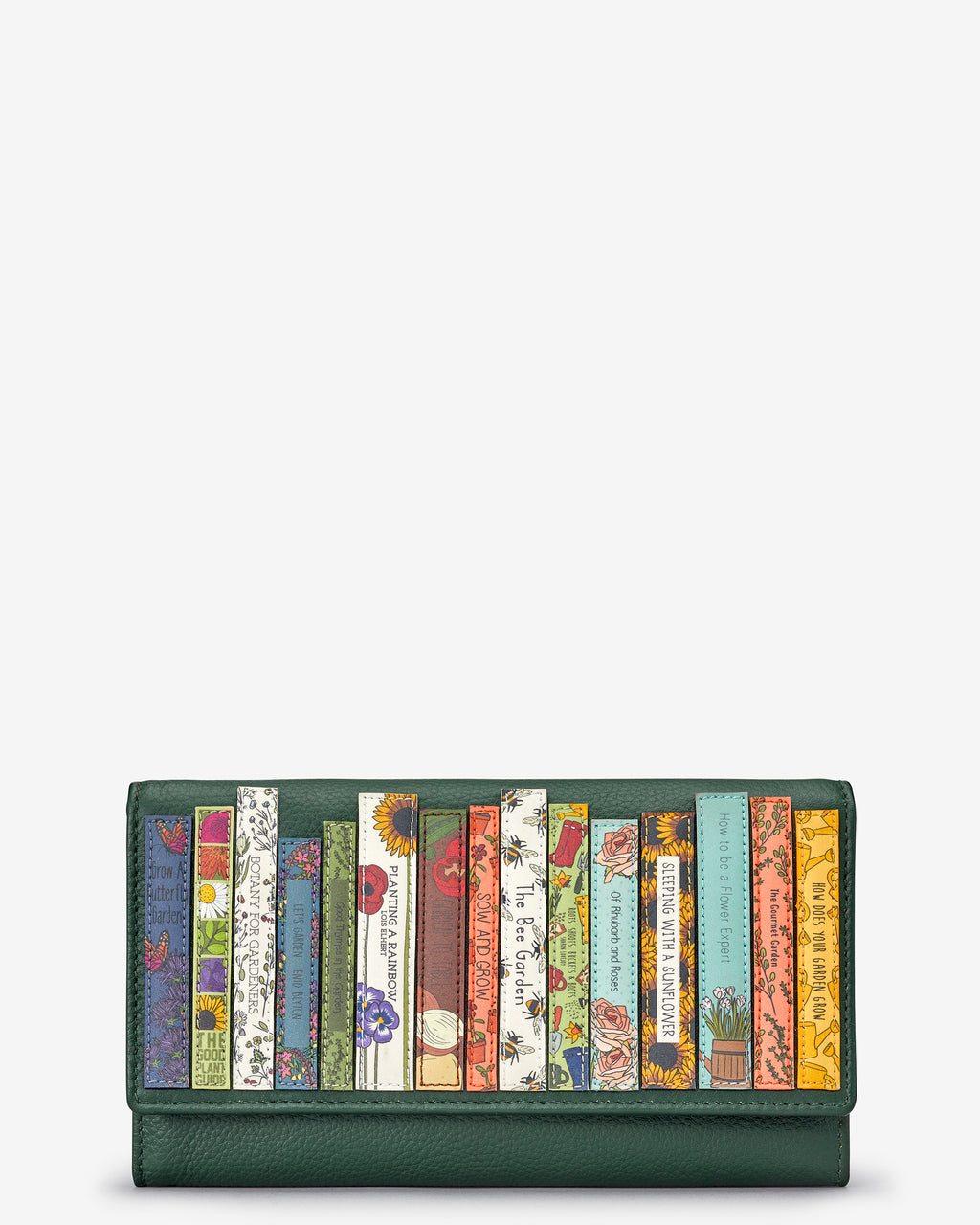 Green Fingers Bookworm Flap Over Leather Purse