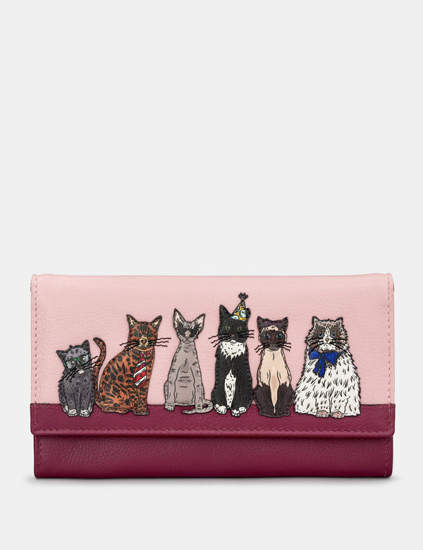 Party Cats Flap Over Leather Matinee Purse