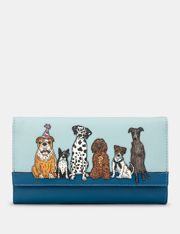 Party Dogs Flap Over Leather Matinee Purse