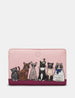 Party Cats Flap Over Zip Around Leather Purse