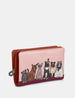 Party Cats Flap Over Zip Around Leather Purse