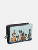 Party Dogs Flap Over Zip Around Leather Purse