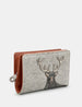 Stag Tweed & Leather Flap Over Zip Around Purse