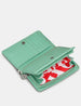 Dazzle of Zebras Mint Green Leather Flap Over Zip Around Purse