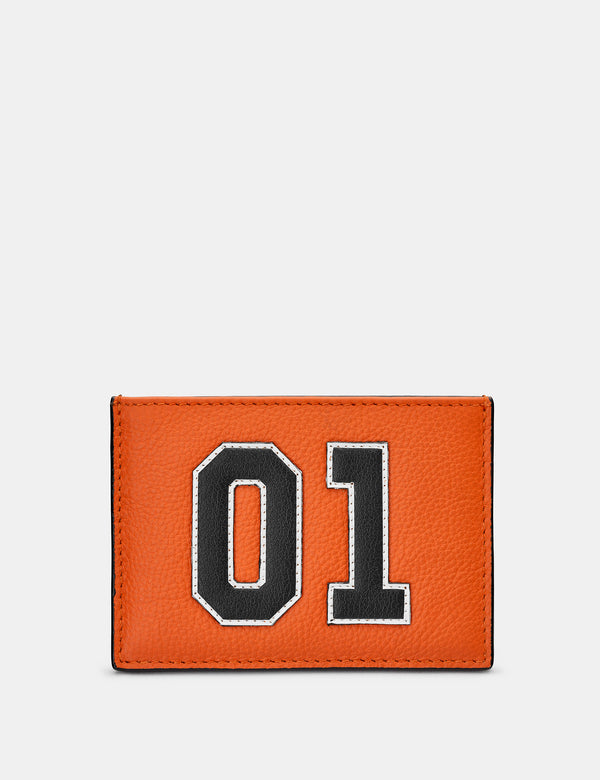 Car Livery No. 01 Orange and Black Leather Card Holder