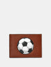 Football Slim Brown Leather Card Holder