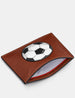 Football Slim Brown Leather Card Holder