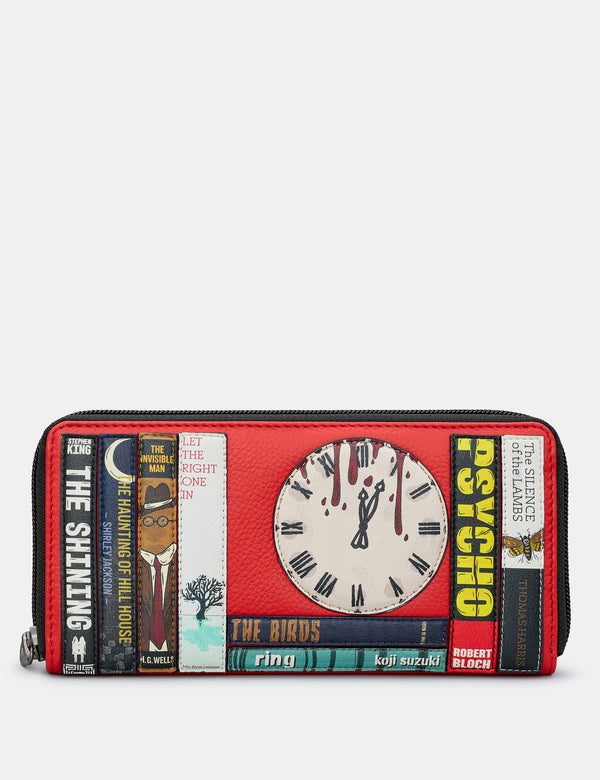 Horror Bookworm Zip Round Leather Purse