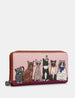 Party Cats Zip Round Leather Purse