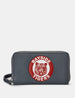 Bayside Tigers Grey Zip Round Leather Purse With Strap