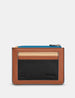 Rustic Colour Block Zip Top Leather Purse