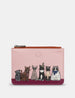 Party Cats Zip Top Leather Purse