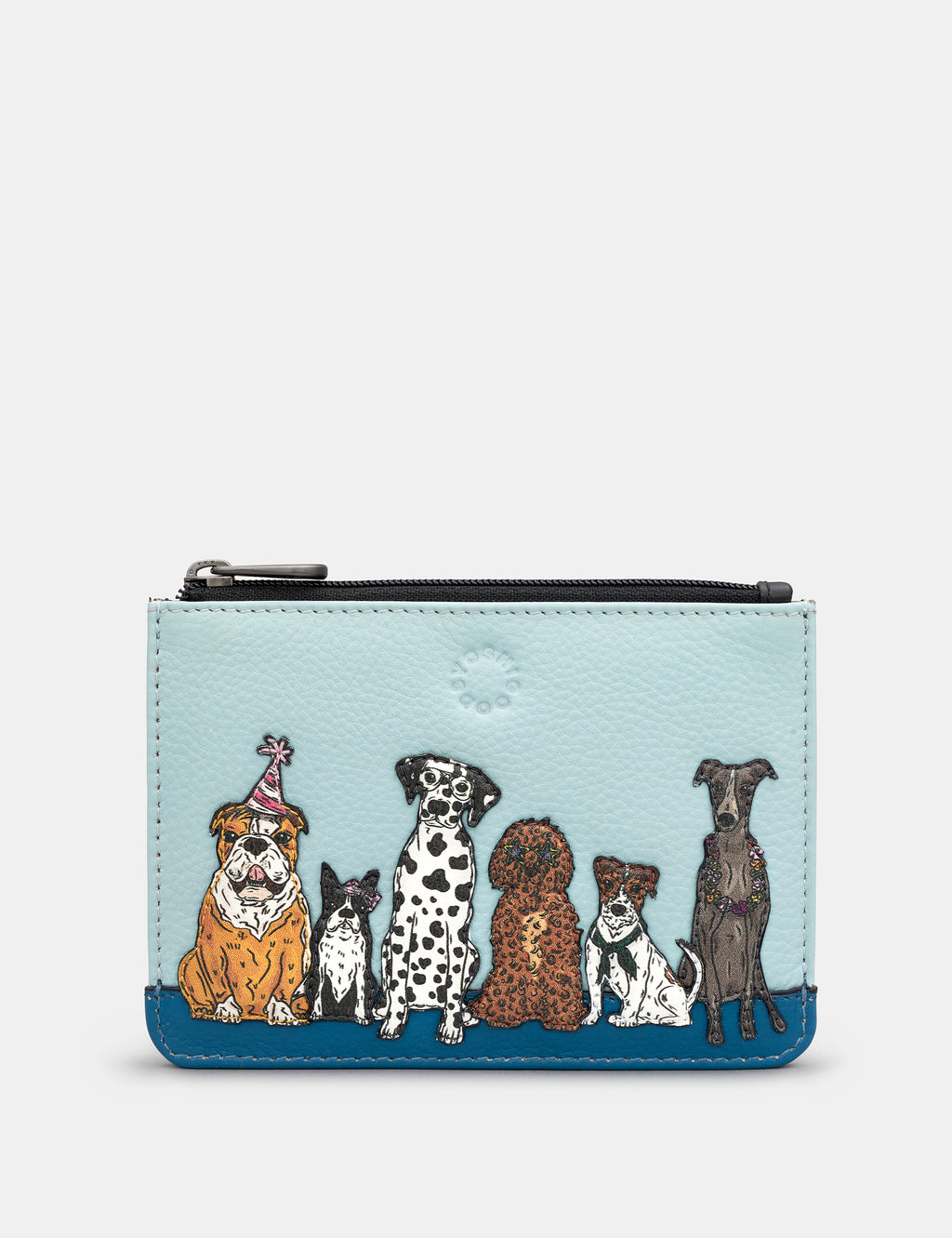 Party Dogs Zip Top Leather Purse
